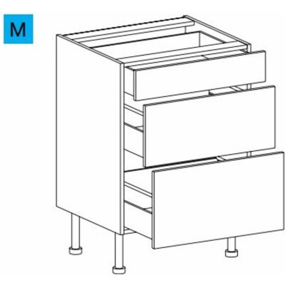 EBS MPLES603ZS Skříňka spodní 60cm, plnovýsuvné zásuvky, diamantově šedá 1 set – Sleviste.cz