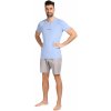 Pánské pyžamo Calvin Klein NM2183E-N03 pánské pyžamo krátké sv.modro šedé
