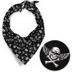 Biante dětský bavlněný šátek Sandra SA-104 bílé pirátské lebky na černém – Sleviste.cz