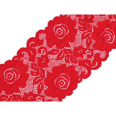 Elastická krajka / vsadka / běhoun šíře 14 cm Varianta: 4 červená, Balení: 1 m – Sleviste.cz