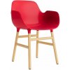 Jídelní židle Normann Copenhagen Form s područkami bright red / dub