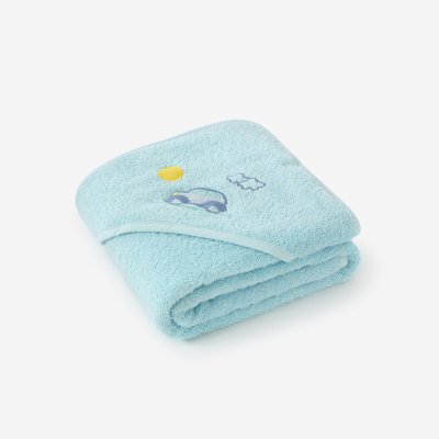Goldea dětská osuška s kapucí autíčko na modré 100 x 100 cm – Sleviste.cz