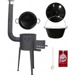 Kessel kotlík na guláš smalt 1,2 mm 13 l Vysoká kotlina natřená ochrannou žáruvzdornou barvou 36 cm Plus 600 poklice smalt 40 cm BLACK vařečka dřevo 50 cm SMRK sladká paprika 50 g – Hledejceny.cz