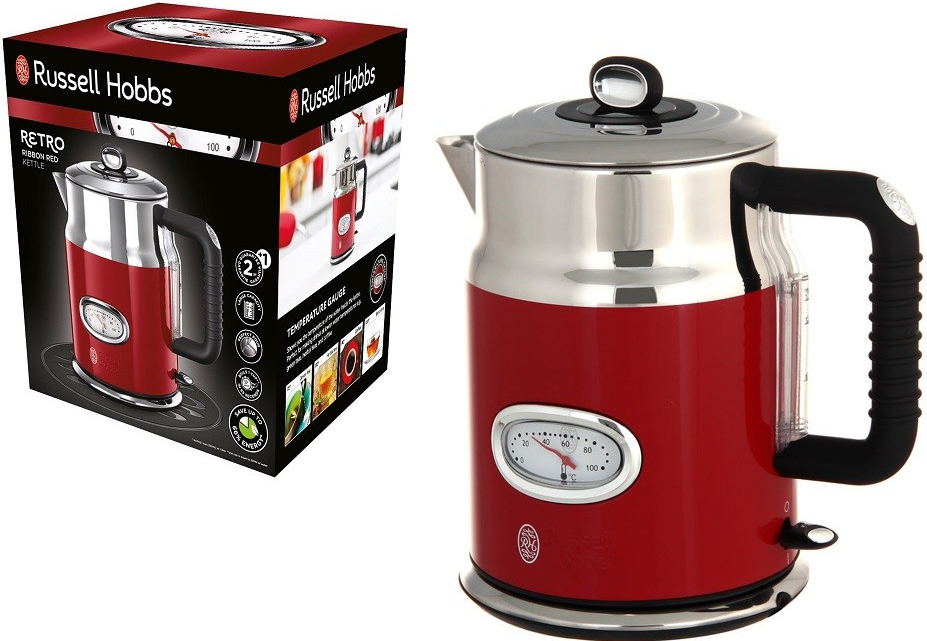 Russell Hobbs 21670 70 Retro Ribbon Red Electric Kettle, Red 220 VOLTS NOT  FOR USA
