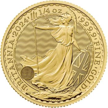 Royal Mint Zlatá mince Britannia Charles III 2024 1/4 oz