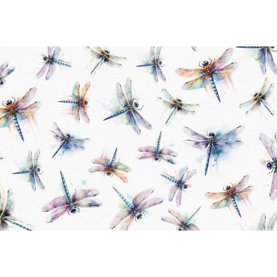 Darré Bavlněná látka PERKÁL - Vážky electra š.160 bavlna – Zboží Dáma