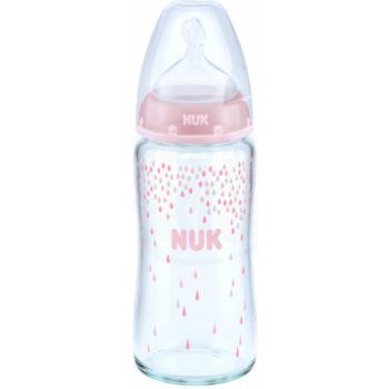 Nuk First Choice skleněná láhev růžová 240ml