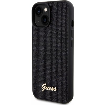 Guess PU Square Mirror Script Logo iPhone 15 černé – Zboží Mobilmania