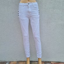 Dolce Moda dámské "zmuchlané" džíny 0117 bílé