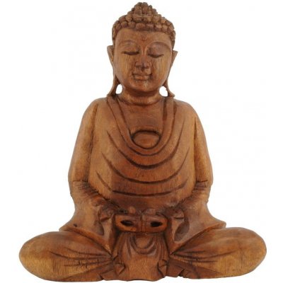 Soška Buddha dřevo 20 cm tm Dhyan – Zboží Mobilmania