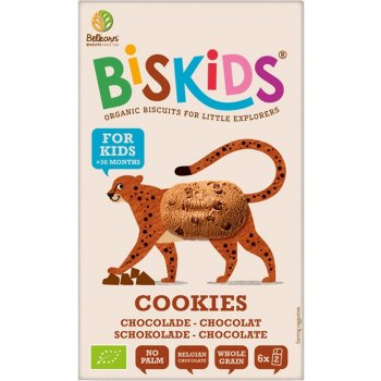 Belkorn BIO dětské celozrnné sušenky s belgickou čokoládou BISkids 120 g