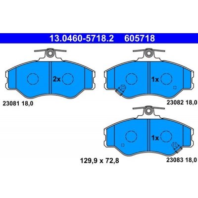 Sada brzdových destiček, kotoučová brzda ATE 13.0460-5718.2