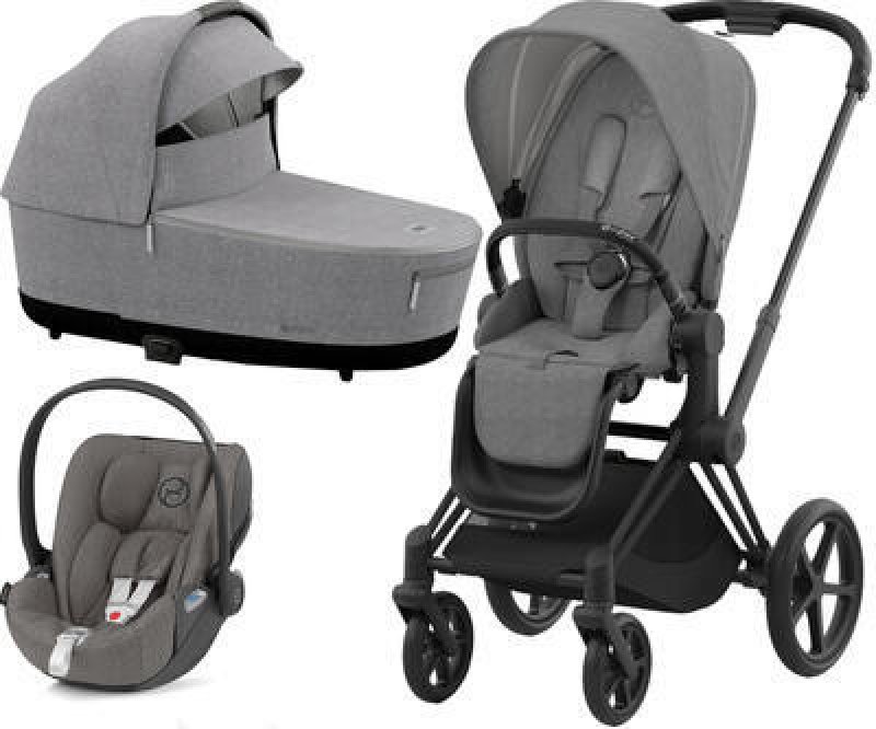 Kočárky CYBEX Set Priam Matt Black Seat Pack PLUS + Cloud Z iSize