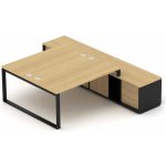 Nábytek Designový cz DEBZ19O Kancelářská sestava EPIC Z19 O pro dvě osoby dub černá – Zboží Dáma