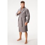 MEN-A Hřejivý bavlněný župan MEN-A Terry dlouhý šedá – Zboží Mobilmania