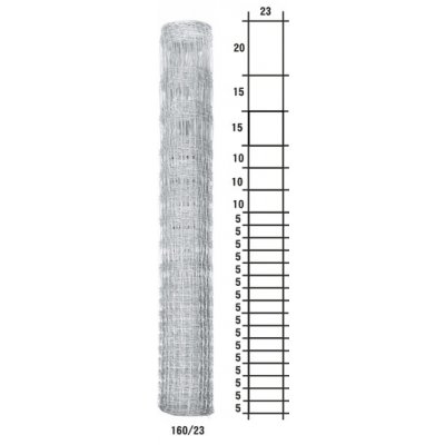 Lesnické pletivo uzlové - výška 160 cm, drát 1,6/2,0 mm, 23 drátů