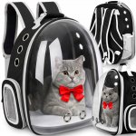 Purlov Batoh pro přepravu zvířat polyester průhledný plexisklo 41 x 35 x 24 cm – Zboží Mobilmania