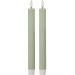 Clayre & Eef Set 2ks mint úzká svíčka s vroubkováním Led Candle - Ø 2*25 cm / 2*AAA – Hledejceny.cz