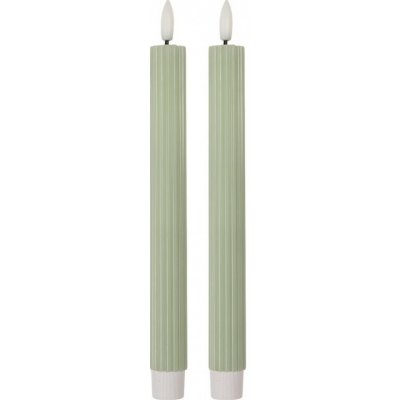 Clayre & Eef Set 2ks mint úzká svíčka s vroubkováním Led Candle - Ø 2*25 cm / 2*AAA – Hledejceny.cz