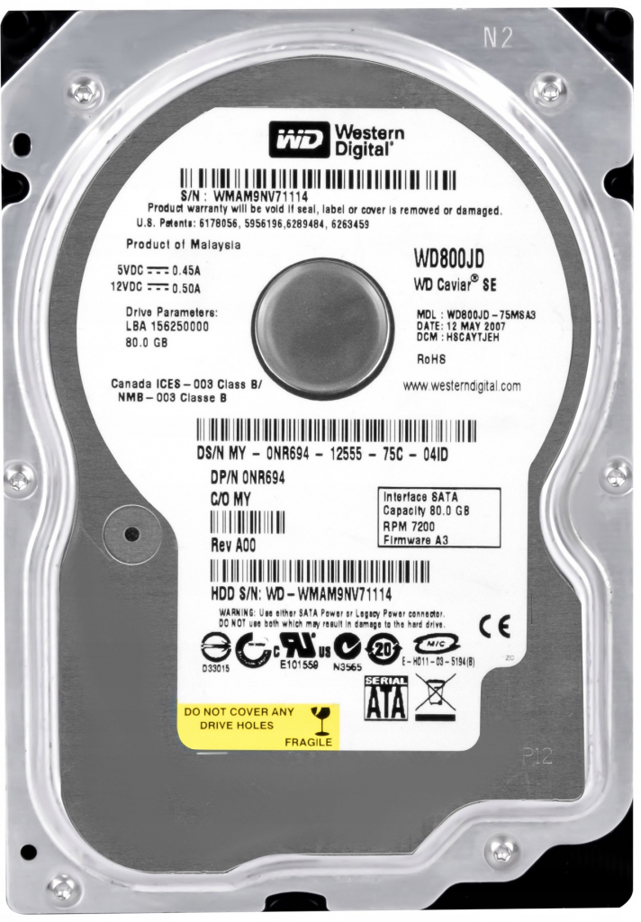 WD Caviar SE 80GB, SATAII, 7200rpm, WD800JD