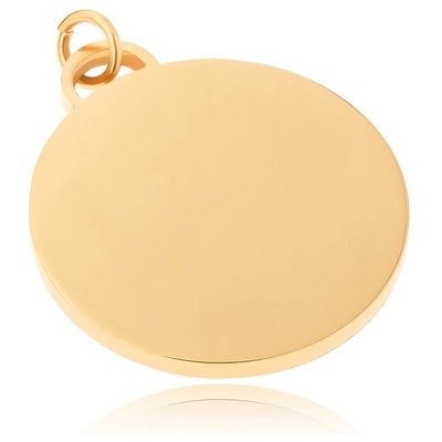 Šperky eshop Přívěsek z chirurgické oceli zlaté barvy zrcadlově lesklá okrouhlá známka S36.10 – Zboží Mobilmania