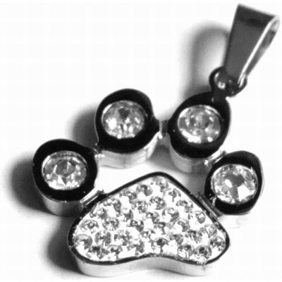 Steel Jewelry Přívěsek tlapka s krystalky z chirurgické oceli PR160416
