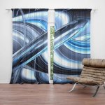Závěsy Modrá abstrakce: 2 ks - 140x250 cm - Sablio – Hledejceny.cz