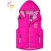 Kojenecký kabátek, bunda a vesta KUGO dívčí vesta zateplená PB3887 sytě růžová Růžová