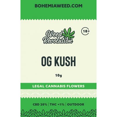 Weed Revolution Og Kush Outdoor CBD 20% THC 1% 10 g – Zboží Dáma