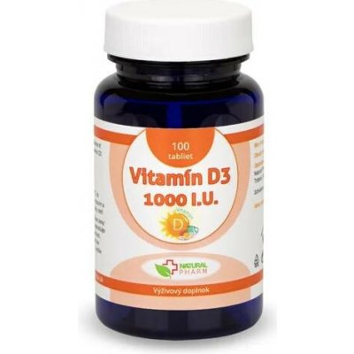 Natural Pharm Vitamín D3 1000 I.U. 100 tablet – Hledejceny.cz