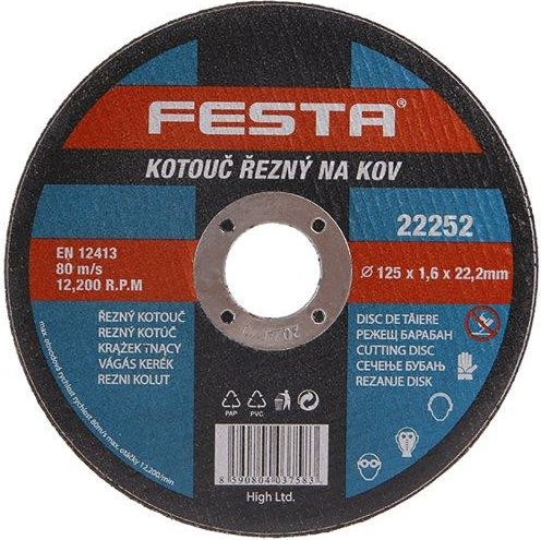 Festa Kotouč řezný na kov 125 x 1.6 x 22.2 mm