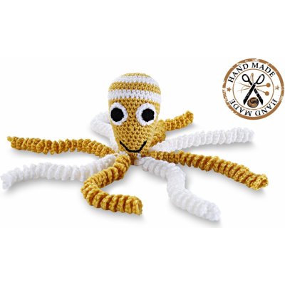 Wooline háčkovaná chobotnička pro novorozence žlutá