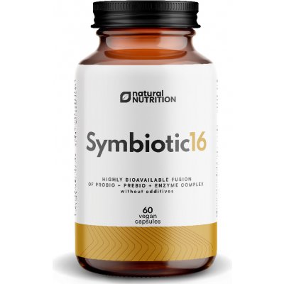 Natural Nutrition Symbiotic 16 Probio + Prebio + Enzymy 60 kapslí – Hledejceny.cz