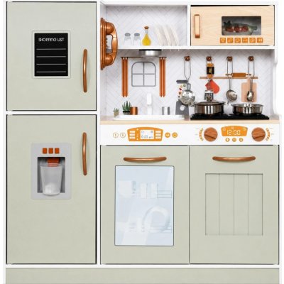 Derrson XL Dřevěná kuchyňka interaktivní Mint Green W5366 – Sleviste.cz