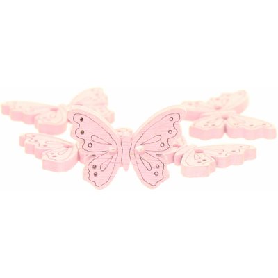 Dřevěný knoflík motýl růžový – Sleviste.cz