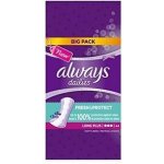 Always Dailies Extra Protect Long Plus s jemnou vůní slipové intimní vložky 44 ks – Zbozi.Blesk.cz