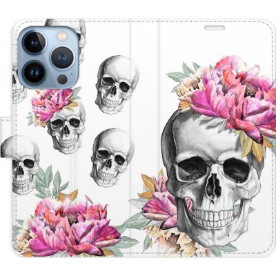 Pouzdro iSaprio Flip s kapsičkami na karty - Crazy Skull Apple iPhone 13 Pro