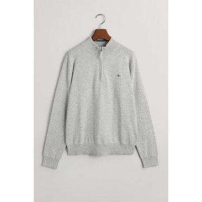 Gant Shield Cotton Half Zip Light Grey Melange – Hledejceny.cz
