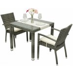 DEOKORK Zahradní ratanová sestava NAPOLI I. 1+2 (šedá) – Zboží Dáma