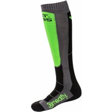 Meatfly sNB & SKI ponožky Leeway Safety Green/Grey Zelená