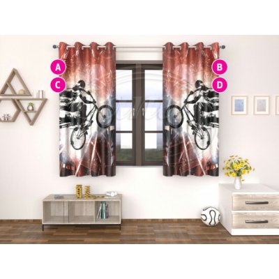 Závěs BMX 4 verze - vzor A s kroužky - 180 cm x 145 cm – Hledejceny.cz