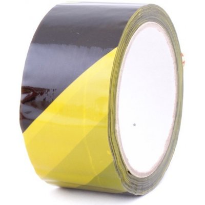 Den Braven Lepicí páska výstražná 50 mm x 66 m žluto-černá levá – Zboží Dáma