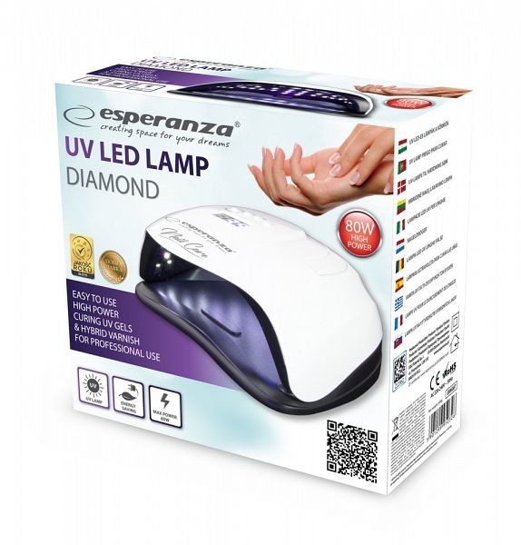 Esperanza EBN007 Diamond UV LED lampa na gelové nehty a laky 80W od 454 Kč  - Heureka.cz