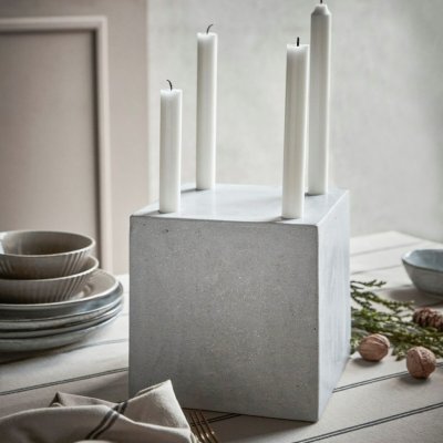 HOUSE DOCTOR Adventní svícen MARB 20x20x20cm šedý – Hledejceny.cz