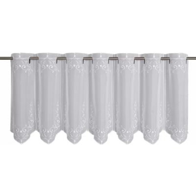 Vitrážní záclonka tkaná s perf.pásem Voile 135x45cm bílá – Hledejceny.cz