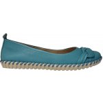 Rieker dámské kožené děrované baleríny 326031 tyrkysově modré – Zbozi.Blesk.cz