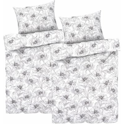 Livarno Home povlečení Renforcé květiny/bílá 140x200 70x90 – Zboží Dáma