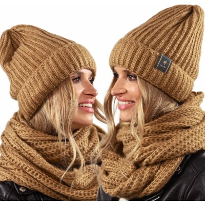 Fashionweek dámská zimní souprava čepice + tunelová šála s vlnou ZIZI-02 Camel – Hledejceny.cz