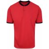 Pánské sportovní tričko Funkční polokošile se stojatým límečkem Sportpolo ohnivá červená / tryskáčově černá