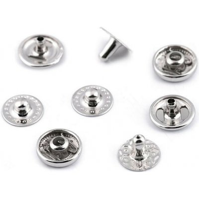 Knoflíky stiskací s pérkem Ø10 mm na středně silné látky Varianta: 1 nikl, Balení: 50 sada – Zboží Mobilmania